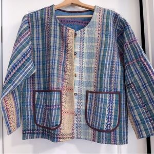 Reversible Indian Kantha Patchwork Jacket | Handmade Vintage Quilt Cotton